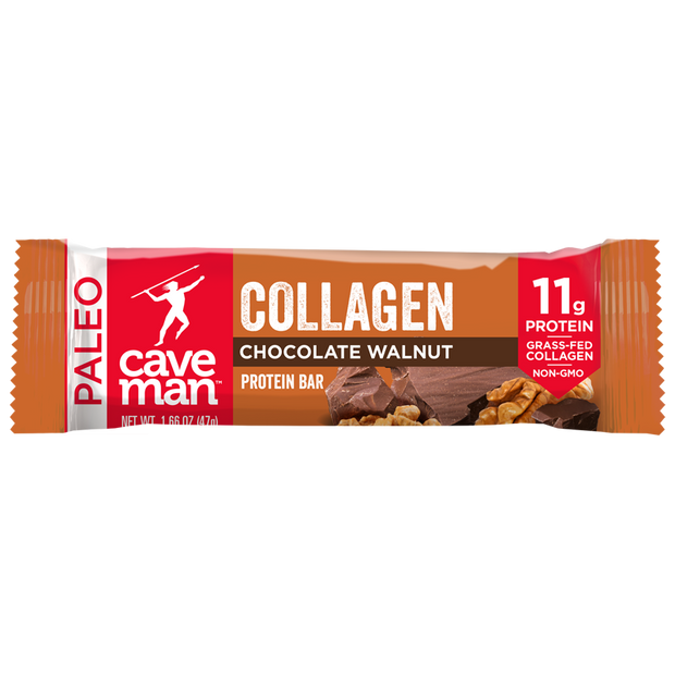Get your collagen & chocolate in one delicious protein snack with the Chocolate Walnut Collagen Bar.