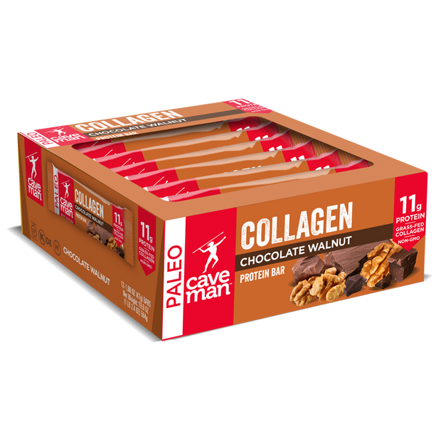 Each collagen protein pack contains 12 Chocolate Walnut Bars.